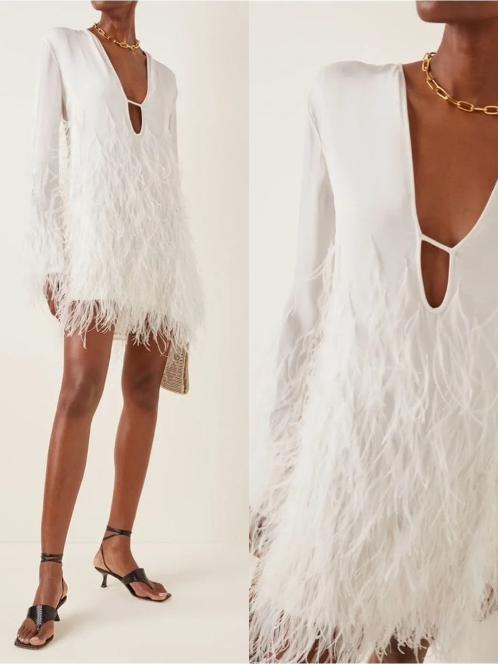 🆕 CULT GAIA Evelyn Mini Dress in Dove White Sz XS